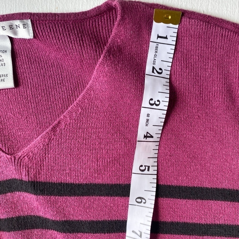 Geoffrey Beene V-Neck Striped Long Sleeve Top - Picture 10 of 11